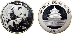 China People's Republic of China 2004 10 Yuan (Panda) Silver (.999) 31.1g BU KM 1528