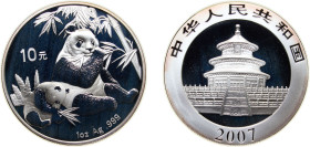 China People's Republic of China 2007 10 Yuan (Panda) Silver (.999) (600000) 31.1g BU KM 1706