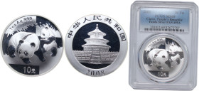 China People's Republic of China 2008 10 Yuan (Panda) Silver (.999) (600000) 31.1g PCGS MS 69 KM 1814