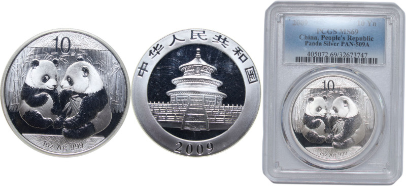 China People's Republic of China 2009 10 Yuan (Panda) Silver (.999) (600000) 31....