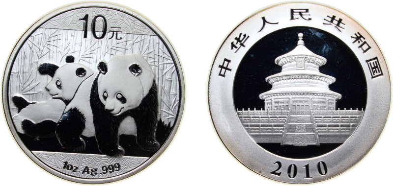 China People's Republic of China 2010 10 Yuan (Panda) Silver (.999) (1500000) 31...