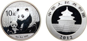 China People's Republic of China 2012 10 Yuan (Panda) Silver (.999) 31.1g PF KM 2029