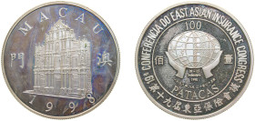 China Macau Special Territory 1998 100 Patacas (East Asian Insurance Conference) Silver (.925) Royal Mint (3000) 28.28g PF KM 106