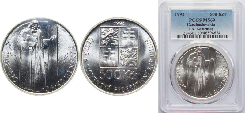 Czechoslovakia Federal Republic 1992 500 Korun (Jan Ámos Komenský) Silver (.900)...