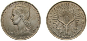 Djibouti French Somaliland French Overseas Territory 1948 5 Francs (Essai) Copper-nickel Paris Mint (2000) 15.2g SP KM E3