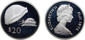 Fiji Dominion 1978 20 Dollars - Elizabeth II (2nd portrait; Conservation) Silver (.925) Royal Mint (3869) 35g PF KM 42a Schön 40