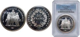 France Fifth Republic 1979 50 Francs Hercule (Piefort) Silver (.925) Paris Mint (2250) 60g PCGS SP 67 KM P650