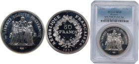 France Fifth Republic 1980 50 Francs Hercule (Piefort) Silver (.925) Paris Mint (2500) 60g PCGS SP 65 KM P680