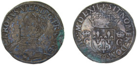 France Kingdom 1562 B ½ Teston - Charles IX (2nd type) Silver (.898) Rouen Mint (197727) 4.7g VF Dy royales 1101