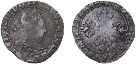 France Kingdom 1579 L 1 Franc - Henry III Silver (.833) Bayonne Mint 14g VF Dy royales 1130
