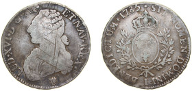 France Kingdom 1785 I 1 Écu - Louis XVI Silver (.917) Limoges Mint (1255000) 28.9g VF Dy royales 1708 GadR 356 KM 564 Ciani 2187