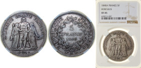 France Second Republic 1848 A 5 Francs (Hercule) Silver (.900) Paris Mint (16843783) 25g NGC XF 45 F 326 Gad 683 KM 756.1