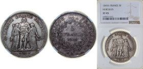 France Second Republic 1849 A 5 Francs (Hercule) Silver (.900) Paris Mint (29130599) 25g NGC XF 45 F 326 Gad 683 KM 756.1