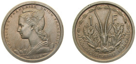 French Equatorial Africa French colonies Federation 1948 1 Franc (Essai) Copper-nickel Paris Mint (2000) 5.3g SP KM E1