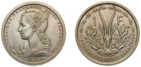 French West Africa French colonies Federation 1948 1 Franc (Essai) Copper-nickel Paris Mint (2000) 4.86g SP KM E1 Lec 4