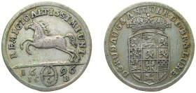 Germany Principality of Brunswick-Wolfenbüttel Holy Roman Empire 1696 ICB ⅙ Thaler - Rudolph August & Anton Ulrich Silver 5.7g VF KM 611 Welter 2090...