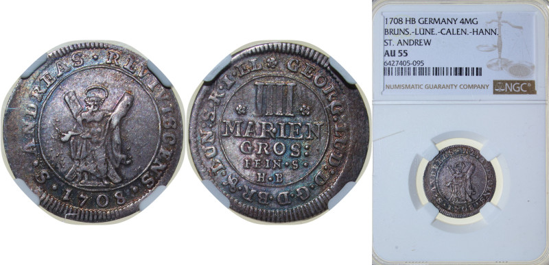 Germany Brunswick-Lüneburg-Calenberg-Hannover Holy Roman Empire 1708 HB 4 Marien...
