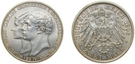 Germany Grand duchy of Saxe-Weimar-Eisenach Second Empire 1903 A 2 Mark - Wilhelm Ernst (Duke's Marriage) Silver (.900) Berlin Mint (40000) 11.111g UN...