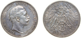 Germany Kingdom of Prussia Second Empire 1907 A 5 Mark - Wilhelm II Silver (.900) Berlin Mint (2103338) 27.777g XF KM 523 AKS 129 J 104