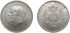 Germany Kingdom of Bavaria Second Empire 1914 D 5 Mark - Ludwig III Silver (.900) Munich Mint (142400) 27.777g UNC KM 1007 J 53