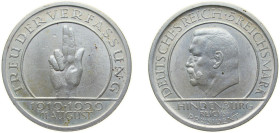 Germany Germany - 1871-1948 Weimar Republic 1929 A 5 Reichsmark (Weimar Constitution) Silver (.500) Berlin Mint (325000) 25g AU KM 64