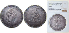 Great Britain Bank of Ireland 1804 6 Shillings - George III Silver Soho Mint 27g NGC VF 30 Sp 6615 KM Tn1