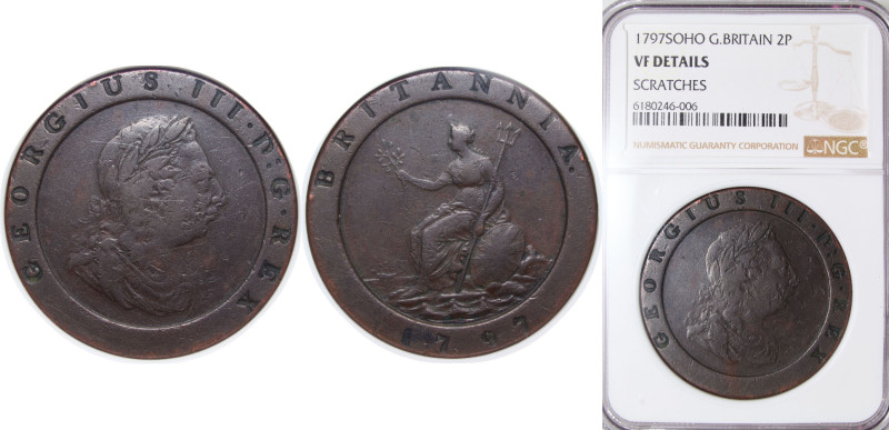 Great Britain United Kingdom 1797 2 Pence - George III (2nd issue; 'Cartwheel') ...