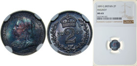 Great Britain United Kingdom 1899 2 Pence - Victoria (3rd portrait; Maundy issues) Silver (.925) (15000) 0.94g NGC MS 65 KM 776 Sp 3946