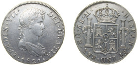 Guatemala Spanish colony 1821 NG M 8 Reales - Fernando VII Silver (.896) Guatemala City Mint 27.067g XF KM 69