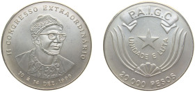 Guinea-Bissau Republic 1990 20 000 Pesos (2nd Extradionary congress) Silver (.999) (2000) 25g PF KM 25 Schön 25
