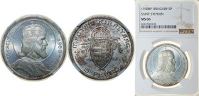 Hungary Kingdom 1938 BP 5 Pengő - Miklós Horthy (Death of St. Stephen) Silver (.640) Budapest Mint (600000) 25g NGC MS 66 KM 516 ÉH 1508 H 2260 Adamo ...