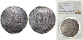 Italy Duchy of Milan Italian states 1594 1 Scudo/Ducatone - Felipe II Silver Milan Mint 31.8g NGC XF45 Top Pop MB 192 Dav ECT 8313 N&V 314