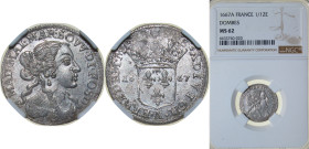 Italy Marquisate of Fosdinovo Italian states 1667 1 Luigino - Maria Maddalena Silver 1.6g NGC MS62 Top Pop