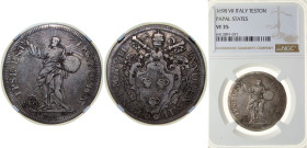 Italy Papal States Italian states 1698//VII Testone - Innocent XII Silver (.917) Rome Mint 9.05g NGC VF 35 Munt 41 CNI 109 Berman 2245