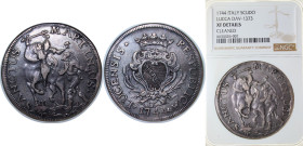 Italy Republic of Lucca Italian states 1744 1 Scudo Silver (.916) 26.52g NGC XF Cleaned KM 53 Dav ECT 1373