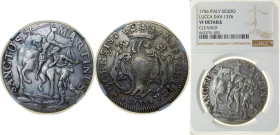 Italy Republic of Lucca Italian states 1756 1 Scudo Silver (.916) 26.52g NGC VF Cleaned KM 66 Dav ECT 1376