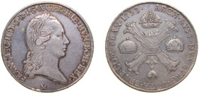 Italy Duchy of Milan Italian states 1793 M 1 Crocione - Franz II Silver (.873) Milan Mint 29.5g XF KM 239