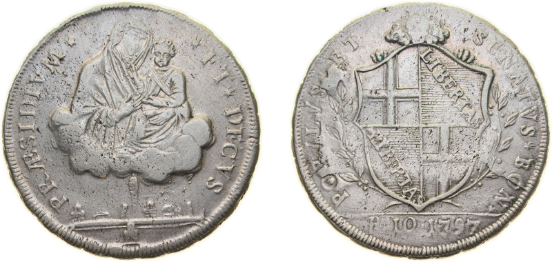Italy Republic of Bologna Italian states 1797 1 Scudo (Revolutionary coinage; Ty...