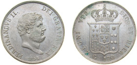 Italy Kingdom of the Two Sicilies Italian states 1855 120 Grana - Ferdinando II (4th portrait) Silver (.833) Naples Mint 27.53g UNC KM 370 Dav ECT 175...