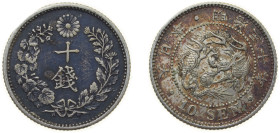 Japan M30 10 Sen - Meiji Silver (.800) Osaka Mint (20357439) 2.7g XF Y 23 JNDA 01-24