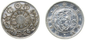 Japan Empire M3 (1870) 年三治明 5 Sen - Meiji Silver (.800) Osaka Mint (1501473) 1.25g XF Y 1 JNDA 01-33