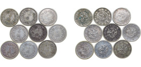 Japan Empire 1887-1904 10 Sen - Meiji (9 Lots) Silver (.800) Osaka Mint VF Y 23 JNDA 01-24