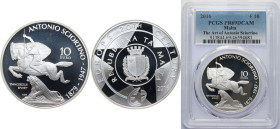 Malta Republic 2016 10 Euro (Antonio Sciortino) Silver (.925) Utrecht Mint (3000) 28.28g PCGS PR69 Top Pop KM 181