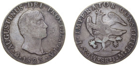 Mexico First Empire 1823 Mo JM 8 Reales - Agustín I Silver (.903) Mexico City Mint 26.6g VF KM 310