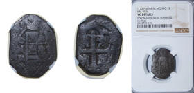 Mexico Spanish colony 1729-1730 Mo R 2 Reales - Felipe V Obverse: Clear Mintmark "Mo" and Mint Official's Initial "R" at left Silver (.916) Mexico Cit...
