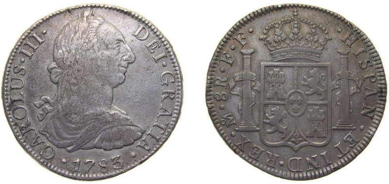 Mexico Spanish colony 1783 Mo FF 8 Reales - Carlos III Silver (.917) Mexico City...