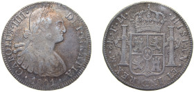 Mexico Spanish colony 1801 Mo FM 8 Reales - Carlos IV Silver (.903) Mexico City Mint 27.07g XF KM 109