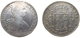 Mexico Spanish colony 1802 Mo FT 8 Reales - Carlos IV Silver (.903) Mexico City Mint 26.8g VF KM 109