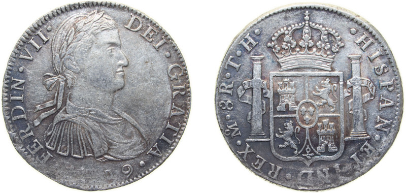 Mexico Spanish colony 1809 Mo TH 8 Reales - Fernando VII Silver (.903) Mexico Ci...