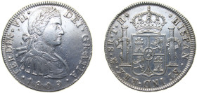 Mexico Spanish colony 1809 Mo TH 8 Reales - Fernando VII Silver (.903) Mexico City Mint 27.02g VF KM 110